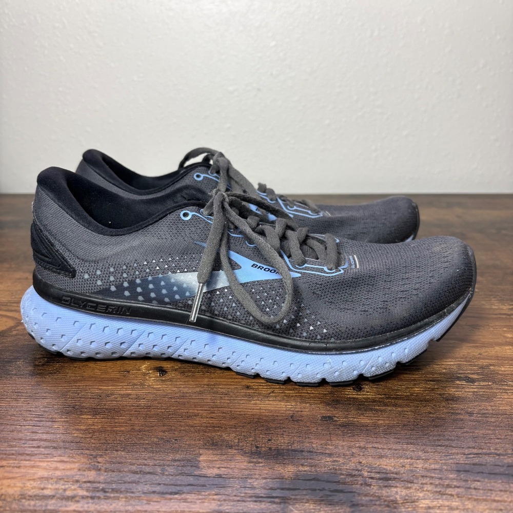 Brooks Glycerin 18 Gray Blue Running Shoes Womens 8 Narrow 2A 1203172A050
